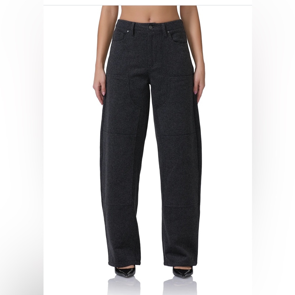 NWOT AFRM Charcoal Grey Tweed Barrel Pants.  Size 4